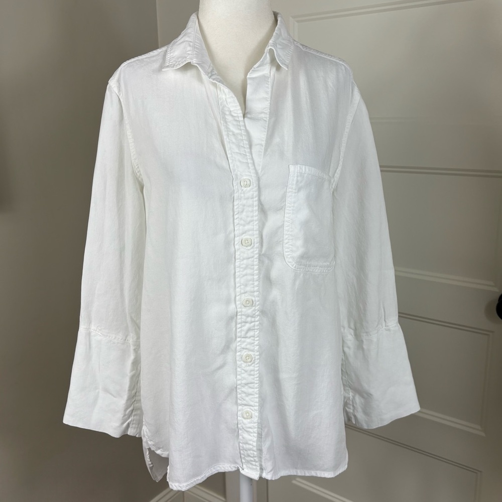 Bella Dahl Shirt Tail Button Down Size S Minimalist Elevated Basic Classic